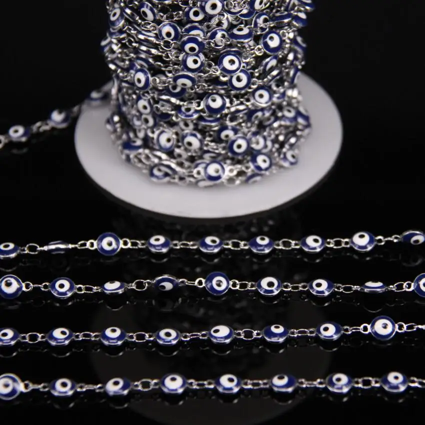 5Meters,6mm Lapis Blue Eye Lampwork Bead Link Rosary Chain,Glass Flat Round bead Silver Wire Wrapped Chain,Drip Oil Charms Craft
5Meters,6mm Lapis Blue Eye Lampwork Bead Link Rosary Chain,Glass Flat Round bead Silver Wire Wrapped Chain,Drip Oil Charms Craft
