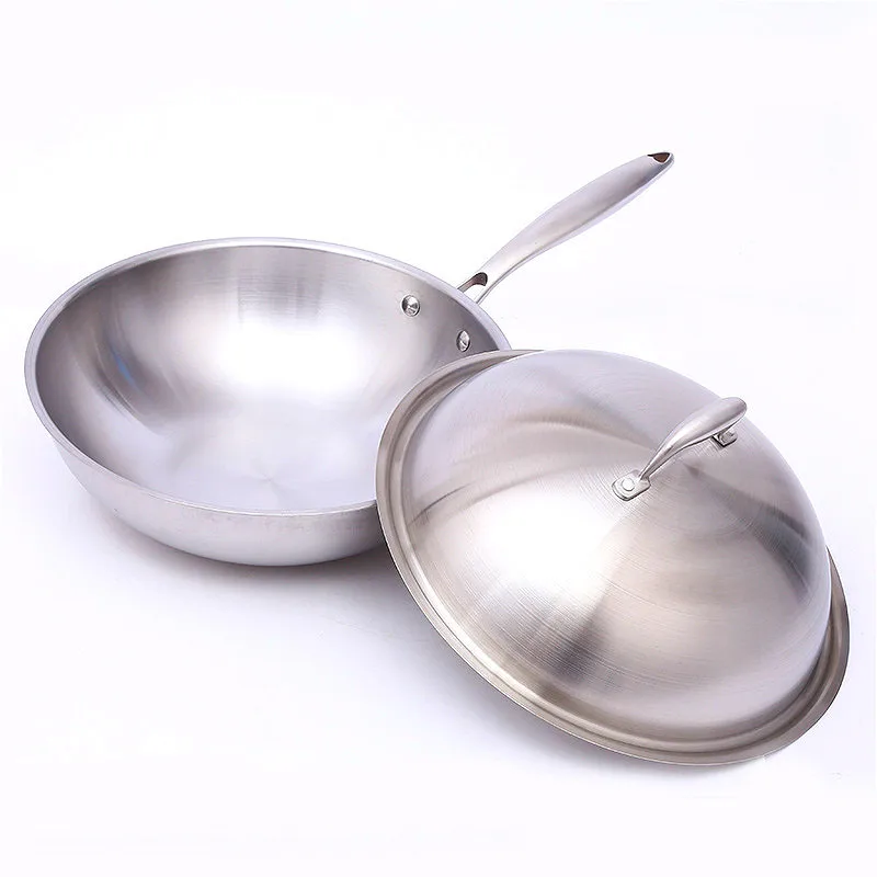16 32 см нержавеющая сталь Woks антипригарное покрытие без абажура с крышкой