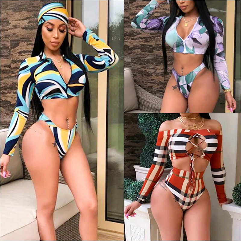Sexy Women Long Sleeves Brazilian Bikinis Zipper Tankinis Swimsuit Bikini Swimwear 2 Pieces Printed Summer Bathing Suit
Sexy Women Long Sleeves Brazilian Bikinis Zipper Tankinis Swimsuit Bikini Swimwear 2 Pieces Printed Summer Bathing Suit