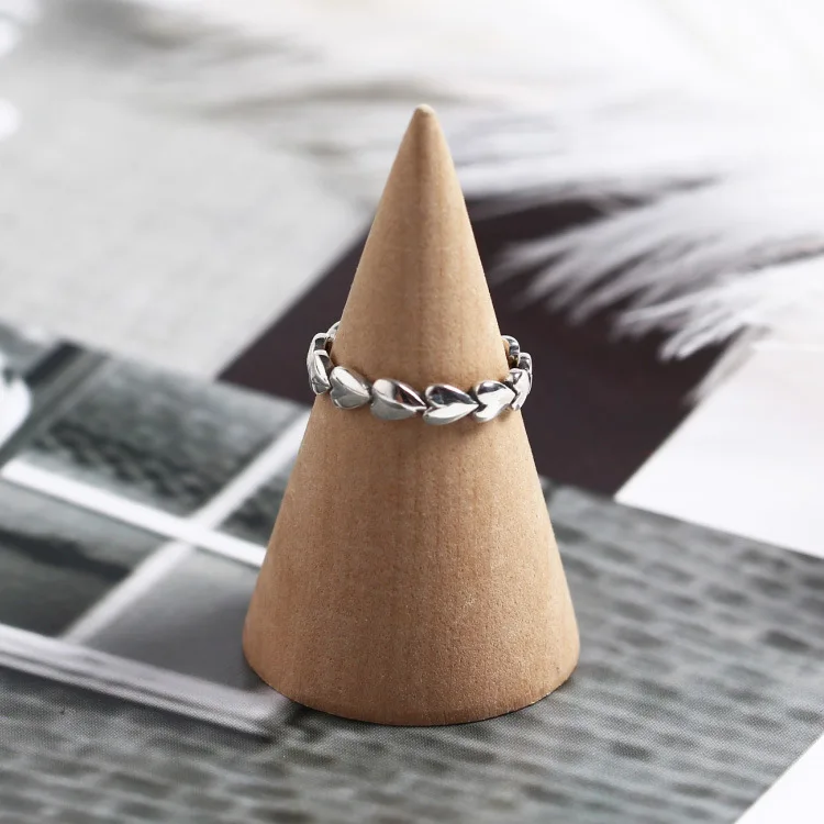Фото Женское серебряное кольцо с регулируемым сердечком изящное ювелирное изделие из