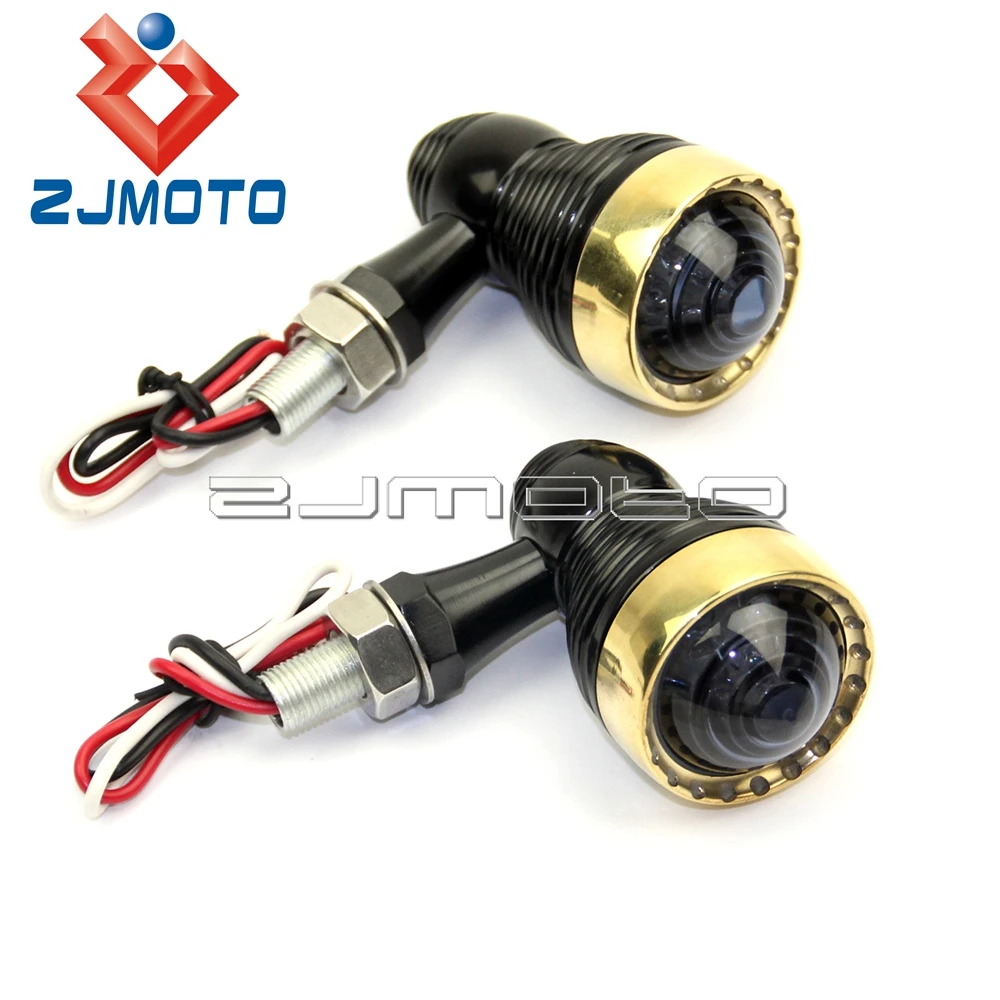 Motorcycle Black & Brass LED Turn Signal Indicator Light For Harley Cafe Racer Bobber Chopper Motorbike Turn Blinkers 10mm Bolt
Motorcycle Black & Brass LED Turn Signal Indicator Light For Harley Cafe Racer Bobber Chopper Motorbike Turn Blinkers 10mm Bolt