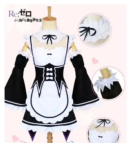 Re Life in a different world from zero Rem Ram Cosplay Costume Japanese Anime Dress & Sleeve & Collar & Headwear Clothes
Re Life in a different world from zero Rem Ram Cosplay Costume Japanese Anime Dress & Sleeve & Collar & Headwear Clothes