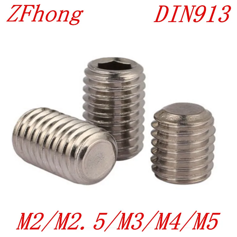 1000Pcs/lot DIN913 m2 m2.5 M3 M4 M5 304 Stainless Steel Metric Thread Grub Screws Flat Point Hexagon Socket Set Screws Headless
1000Pcs/lot DIN913 m2 m2.5 M3 M4 M5 304 Stainless Steel Metric Thread Grub Screws Flat Point Hexagon Socket Set Screws Headless