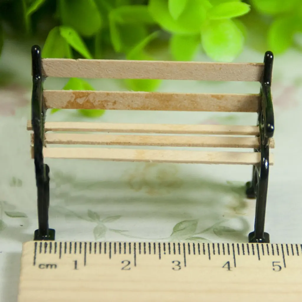 1/24 Dollhouse Miniature Garden Patio Furniture Park Bench | Игрушки и хобби