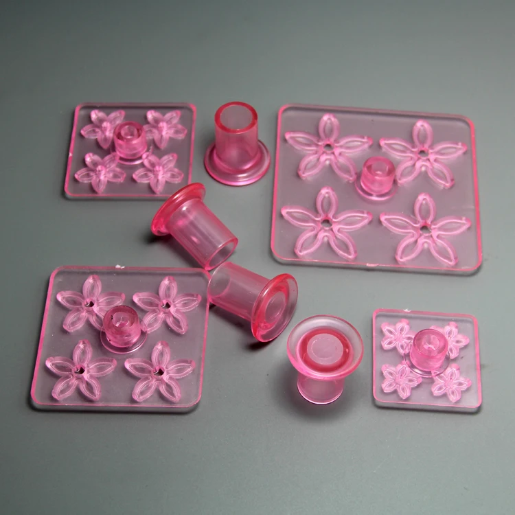 (10set/lot)Free Shipping FDA High Quality Plastic 4pcs 5-petals Daisy Impressing Embosser set