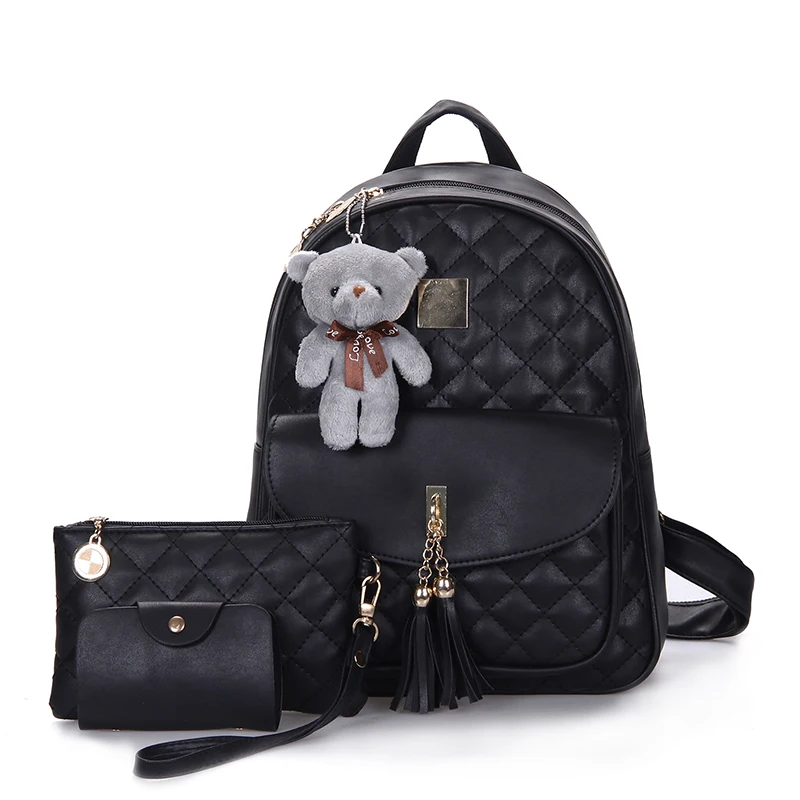 Dropshipping 3 Pcs Bear Backpack Women Bag Diamond Lattice School Bags for Girls Backpacks for Women 2018 Tassel Shoulder Bags
Dropshipping 3 Pcs Bear Backpack Women Bag Diamond Lattice School Bags for Girls Backpacks for Women 2018 Tassel Shoulder Bags