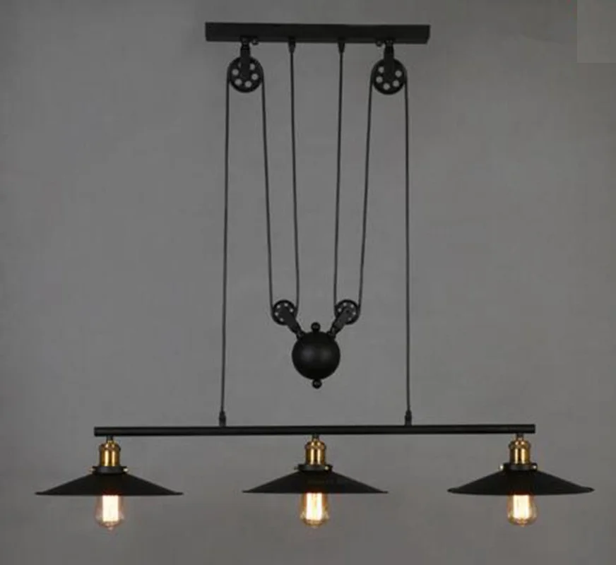 Loft Vintage Adjustable Pulley Pendant Lamps Kitchen Hanging Lamp LED Hanglamp Retro Industrial Wrought Iron Light Lamps Fixture
Loft Vintage Adjustable Pulley Pendant Lamps Kitchen Hanging Lamp LED Hanglamp Retro Industrial Wrought Iron Light Lamps Fixture