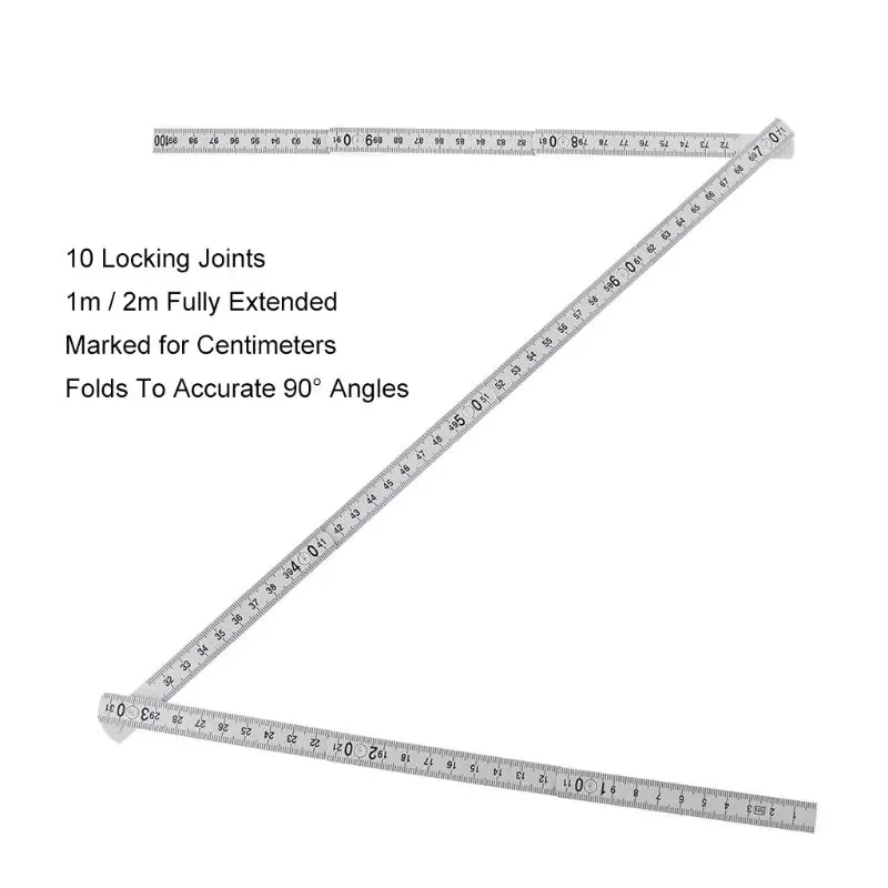 1M 2M 10-parts Folding Carpenters Ruler Lightweight Compact Measuring Stick Slide Fold Up for Woodworking
1M 2M 10-parts Folding Carpenters Ruler Lightweight Compact Measuring Stick Slide Fold Up for Woodworking