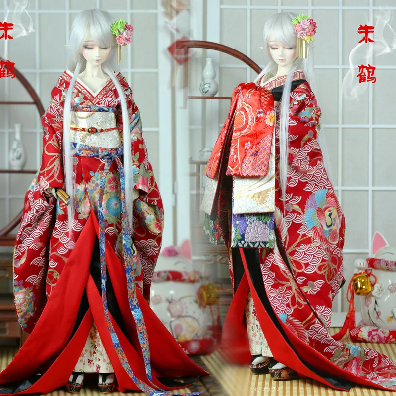 BJD Doll Clothes Kimono Japanese Style gentle wind Red crane crane Sea wave 1/3 1/6 SD YOSD Doll Accessories
BJD Doll Clothes Kimono Japanese Style gentle wind Red crane crane Sea wave 1/3 1/6 SD YOSD Doll Accessories