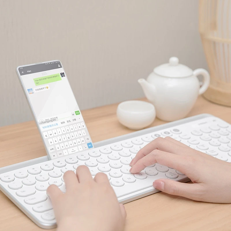 Xiaomiyoupin MIIIW портативная беспроводная Клавиатура 2 4 ГГц Bluetooth 102 клавиши круглая для