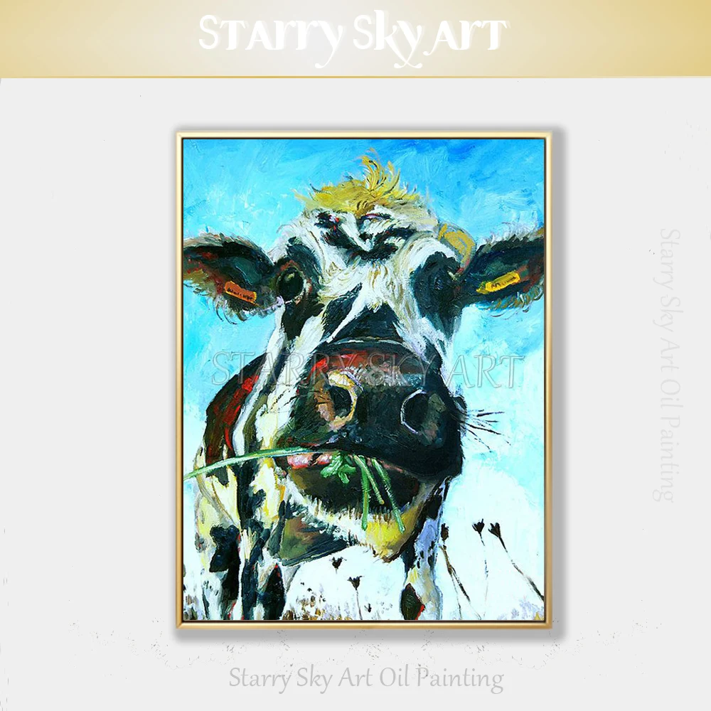 Large Wall Art Artist Pure Hand-painted High Quality Modern Funny Animal Lovely Cow Oil Painting on Canvas Cute Cow Oil Painting
Large Wall Art Artist Pure Hand-painted High Quality Modern Funny Animal Lovely Cow Oil Painting on Canvas Cute Cow Oil Painting