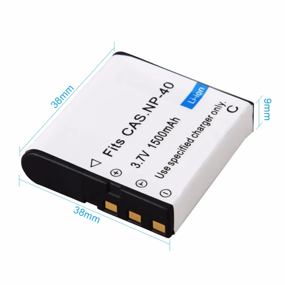 Аккумулятор для цифровой камеры CNP40 NP40 1 шт. 1500 мА · ч Casio NP 40/Z40/Z50/Z55/Z57/Z750/P600/P700 PM200
