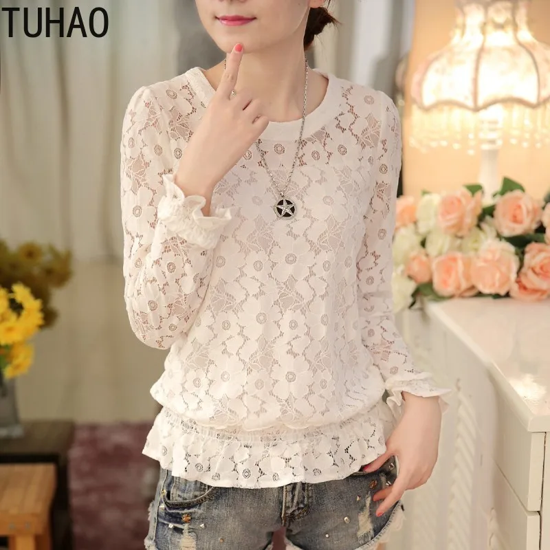 TUHAO Ladies White Lace Blouse Long Sleeve Office Lady Women Tops Elegant Shirts Top Crochet Women Shirt Plus Size Blusa LZ275
TUHAO Ladies White Lace Blouse Long Sleeve Office Lady Women Tops Elegant Shirts Top Crochet Women Shirt Plus Size Blusa LZ275