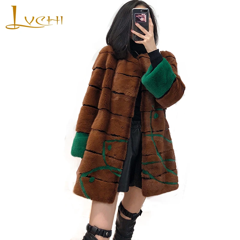 LVCHI Winter 2019 Women's Patchwork Print Slim Mink Coat Natural Fur Nine Quarter Mink Coat Medium Imported Velvet Mink Fur Coat
LVCHI Winter 2019 Women's Patchwork Print Slim Mink Coat Natural Fur Nine Quarter Mink Coat Medium Imported Velvet Mink Fur Coat