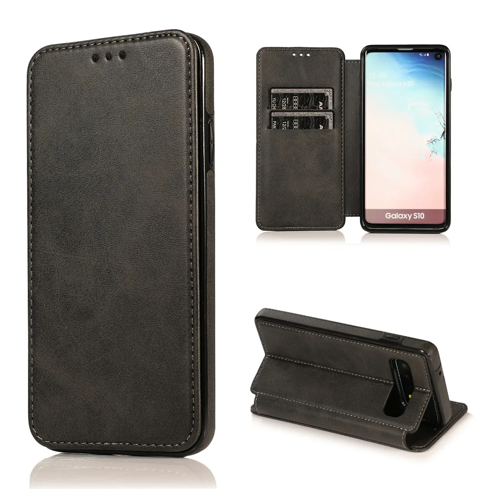 Кошелек из искусственной кожи для Samsung Galaxy S10 Plus S8 S9 Note 9 чехол книжка с откидной