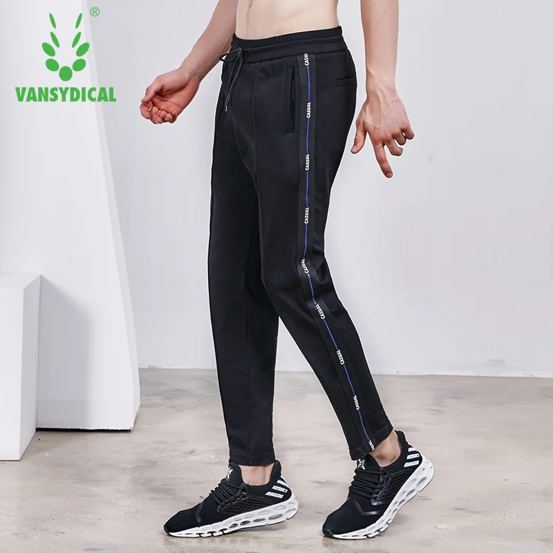 Vansydical Winter Sports Running Pants Men's Printed Ribbon Gym Long Trousers Outdoor Fitness Workout Jogging Sweatpants | Спорт и