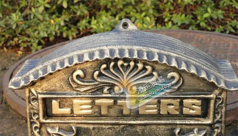 Hot Sale Cast Iron Flower Mailbox Embossed Trim Decor Bronze Look Home Garden Decorative Wall Metal Mail Post Box Outdoor | Дом и сад