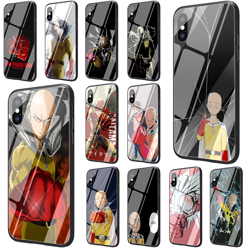 Фото One Punch Man чехол из закаленного стекла для iPhone 5 5S SE 6 6s 7 8 Plus X XR XS 11 pro Max|Бамперы| |