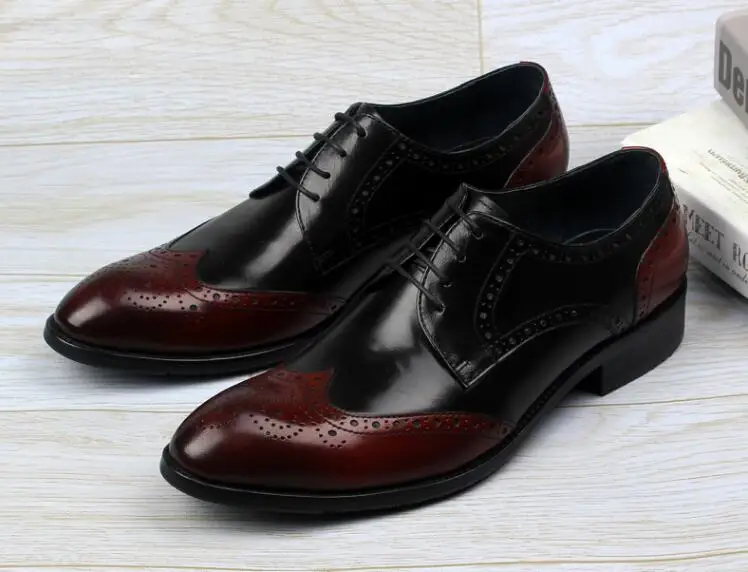 Carved brogue dress shoes men lace up genuine leather smart casual mix colour shoes formal business wedding derby shoes
Carved brogue dress shoes men lace up genuine leather smart casual mix colour shoes formal business wedding derby shoes