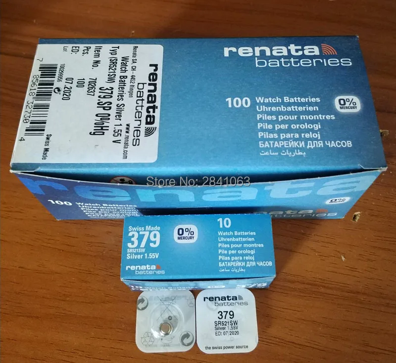 100pcs renata Silver Oxide Watch Battery 379 SR521SW 521 1.55V 100% original brand renata 379 renata 521 battery
100pcs renata Silver Oxide Watch Battery 379 SR521SW 521 1.55V 100% original brand renata 379 renata 521 battery