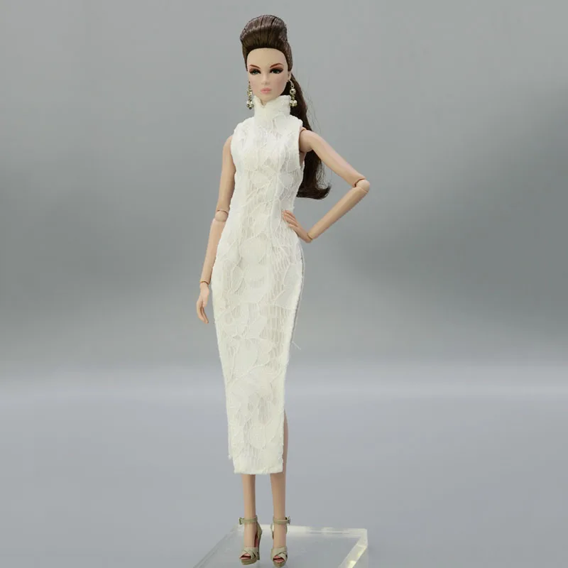 High Quality White Lace Fashion Doll Clothes For Barbie Doll Dress Chinese Traditional Qipao Clothing 1/6 Doll Accessories
High Quality White Lace Fashion Doll Clothes For Barbie Doll Dress Chinese Traditional Qipao Clothing 1/6 Doll Accessories