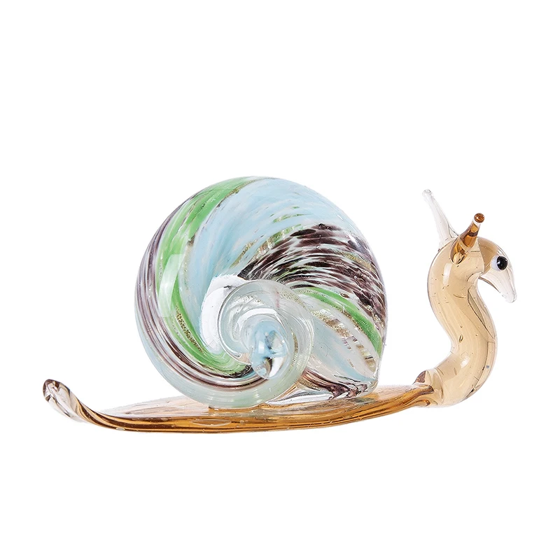 H&D Blown Glass Snail Figurine Lampwork Handcrafted Slug Murano Art Glass Animal collectible Sculpture Miniature Gift Statuette
H&D Blown Glass Snail Figurine Lampwork Handcrafted Slug Murano Art Glass Animal collectible Sculpture Miniature Gift Statuette