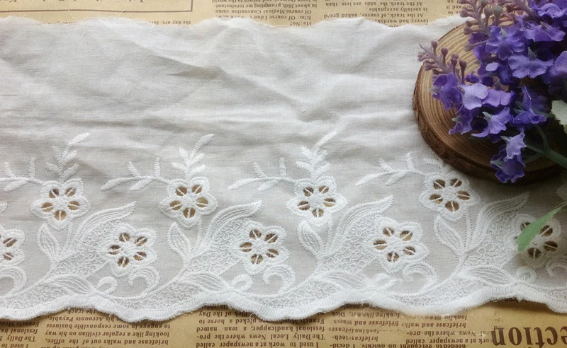 5 yard 13cm 5.11" wide ivory fabric cotton embroidery lace trim ribbon 2007L4K580
5 yard 13cm 5.11" wide ivory fabric cotton embroidery lace trim ribbon 2007L4K580