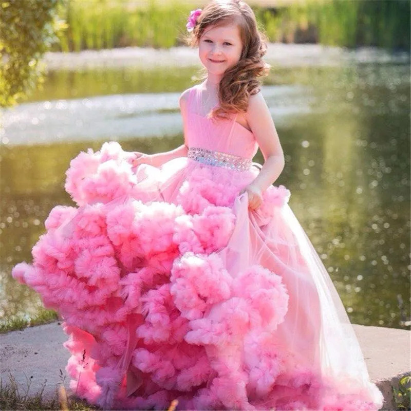 Cloud Flower Girl Dresses For Weddings Pink Tulle Crystal Belt First Communion Dress Birthday Party For Girls Kids Pageant Gowns
Cloud Flower Girl Dresses For Weddings Pink Tulle Crystal Belt First Communion Dress Birthday Party For Girls Kids Pageant Gowns