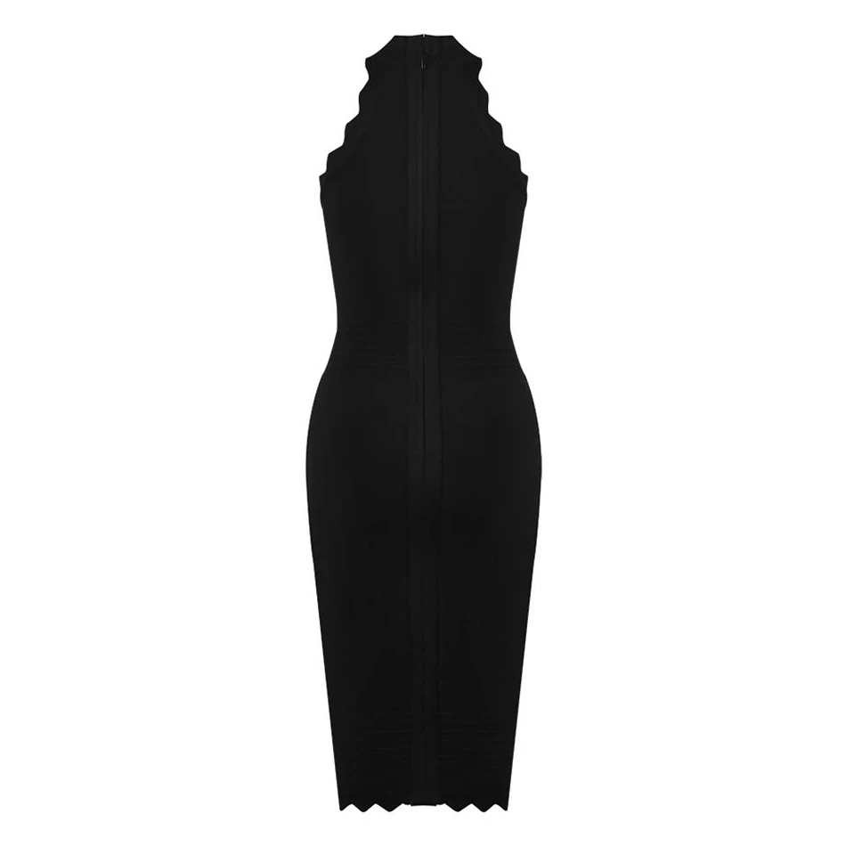 2021 Summer New Women's Bandage Dress Black Sexy Halter Sleeveless Dress Vestidos Dress Bodycon
