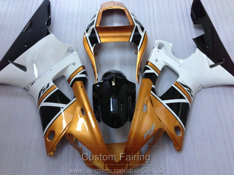 Bodywork plastic fairing kit for Yamaha R1 00 01 gold white black fairings set YZF R1 2000 2001TS27
Bodywork plastic fairing kit for Yamaha R1 00 01 gold white black fairings set YZF R1 2000 2001TS27