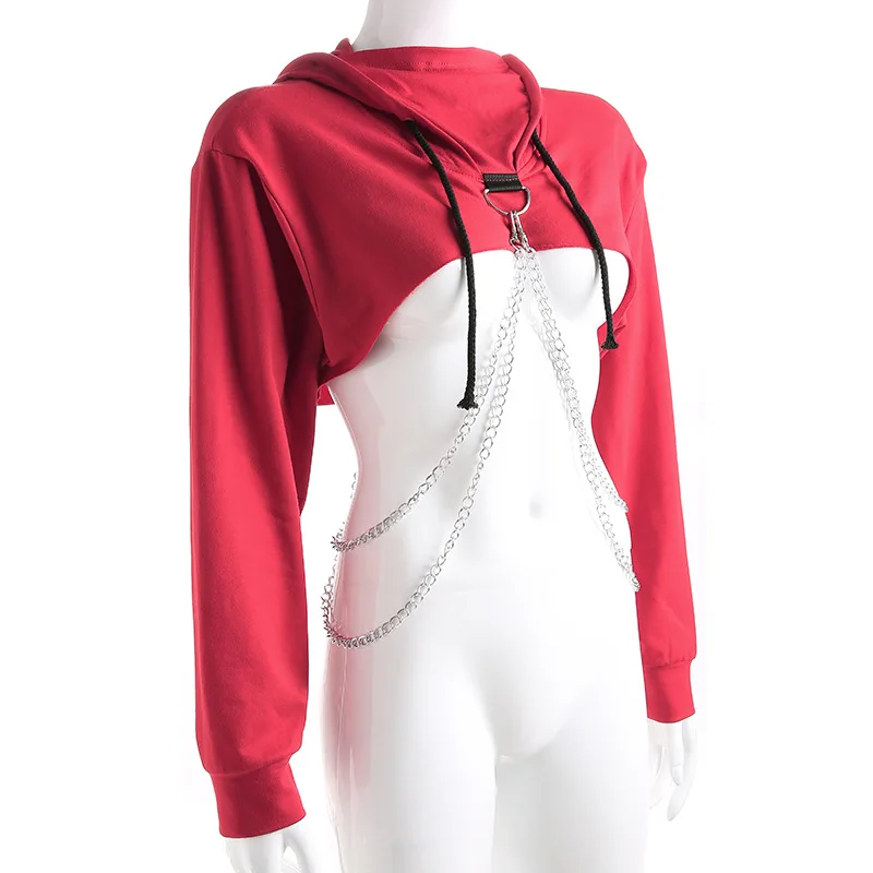 autumn metal chain cropped sweatshirt femme hoodies woman long sleeve solid color crop top streetwear gothic hoodie shirt jumper
autumn metal chain cropped sweatshirt femme hoodies woman long sleeve solid color crop top streetwear gothic hoodie shirt jumper