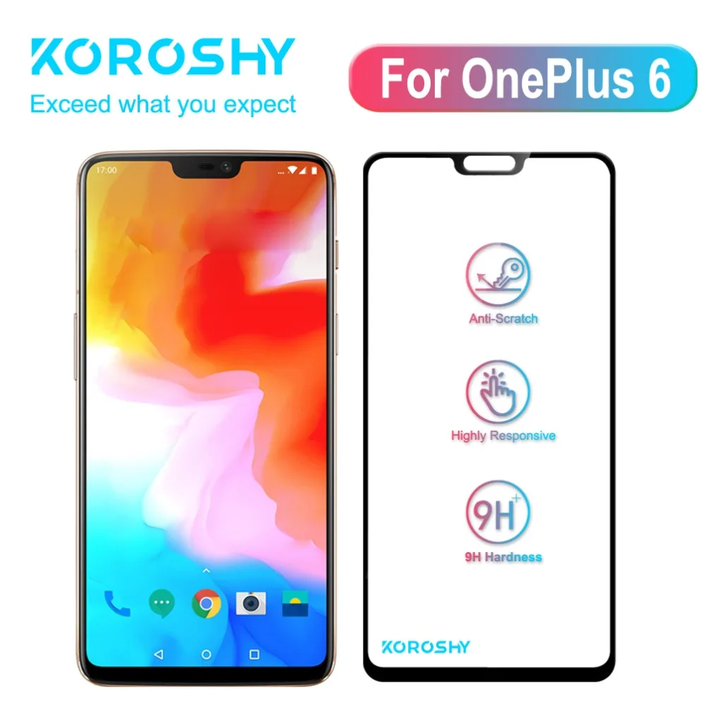 KOROSHY 9H Full Cover Tempered Glass for OnePlus 6 One Plus 6 OnePlus6 1+6 Screen Protector Real 2.5D Toughened Glass Film Black
KOROSHY 9H Full Cover Tempered Glass for OnePlus 6 One Plus 6 OnePlus6 1+6 Screen Protector Real 2.5D Toughened Glass Film Black