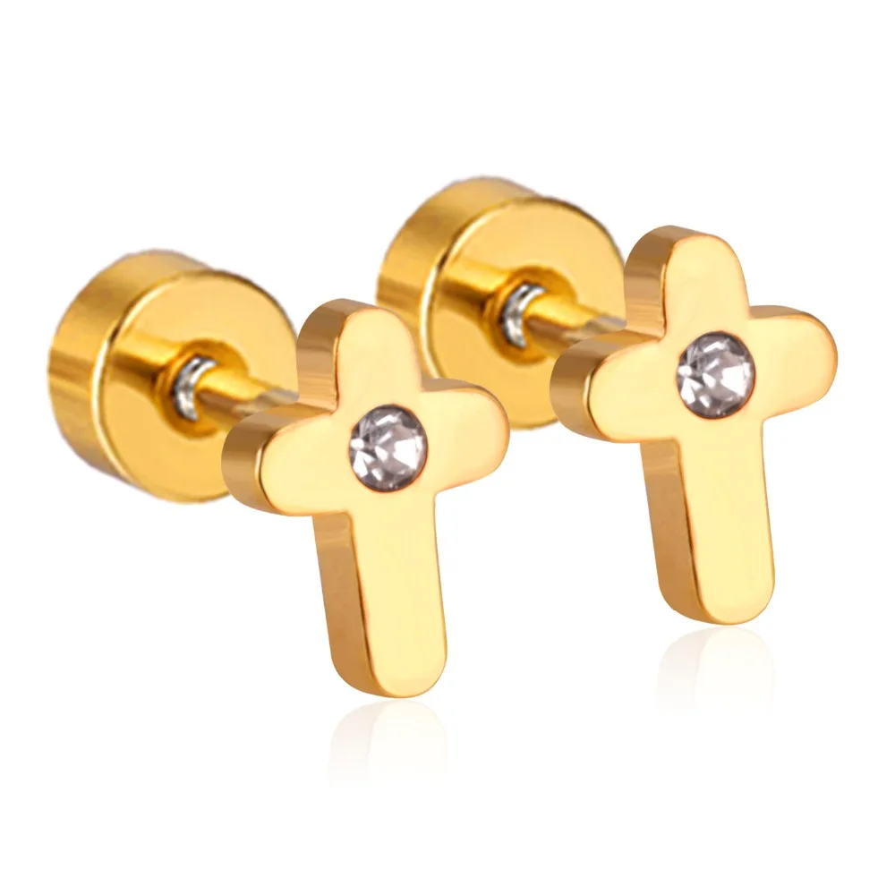 ASONSTEEL 12Pairs/Lot Gold Color Stainless Steel Cross Cubic Zirconia Stud Earrings For Women Men Trendy Jewelry Party Daily
ASONSTEEL 12Pairs/Lot Gold Color Stainless Steel Cross Cubic Zirconia Stud Earrings For Women Men Trendy Jewelry Party Daily