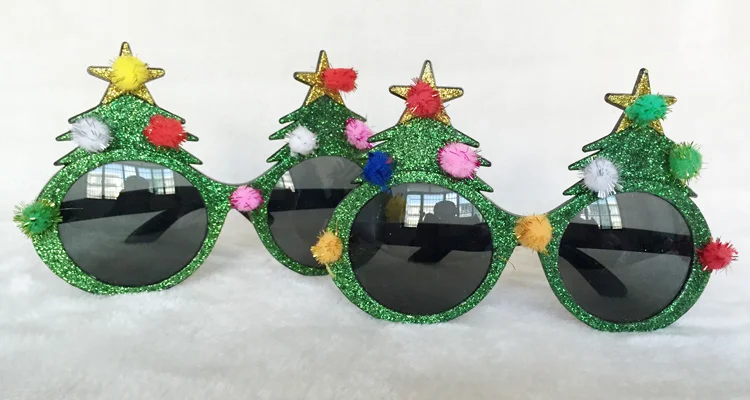 Wholesale Free Shipping Christmas Tree Sunglasses Novelty X'mas Holiday 20 PCS/LOT | Аксессуары для