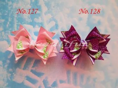 

200pcs Wholesales Hand Customize Good Girl Boutique 3.5" Snowflake Hair Accessories Bow Clip