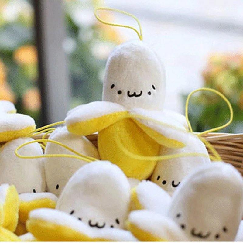 2019 Super Cute 6CM Little Yellow Banana Plush Stuffed TOY small String Keychain plush doll | Игрушки и хобби