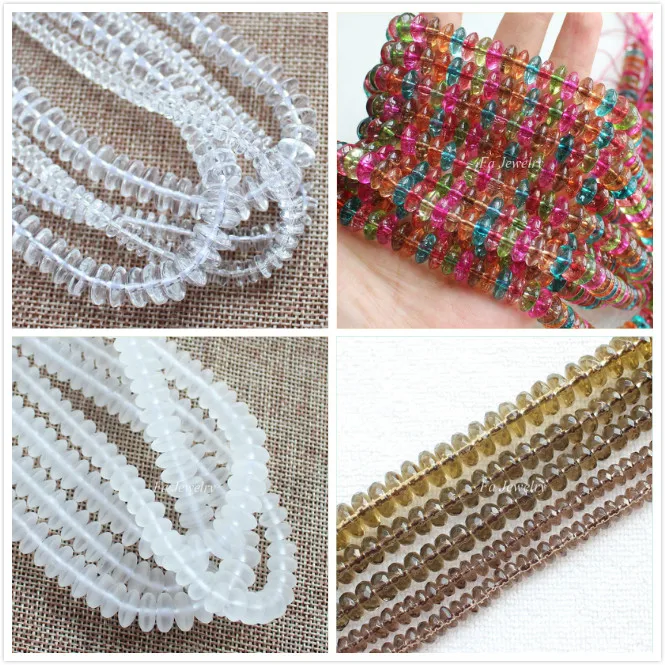 Smooth/Faceted Natural Clear Quart/Smoky quar Rondelle Loose Beads 15" DIY Jewelry Making
Smooth/Faceted Natural Clear Quart/Smoky quar Rondelle Loose Beads 15" DIY Jewelry Making