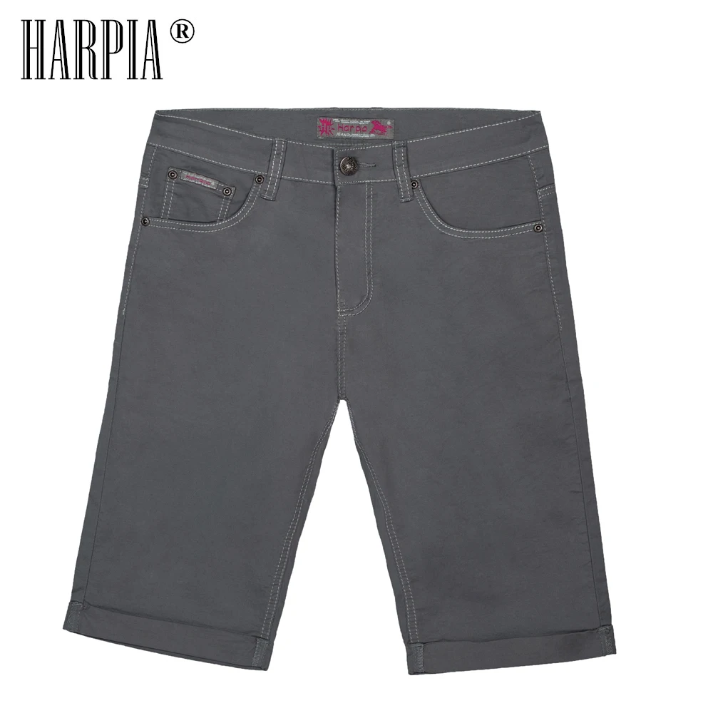 HARPIA Summer Smart Casual Men Shorts Mens Cotton Regular Elastic Bermuda Slim Male Man Plus Size Breeches Short Pants | Мужская одежда