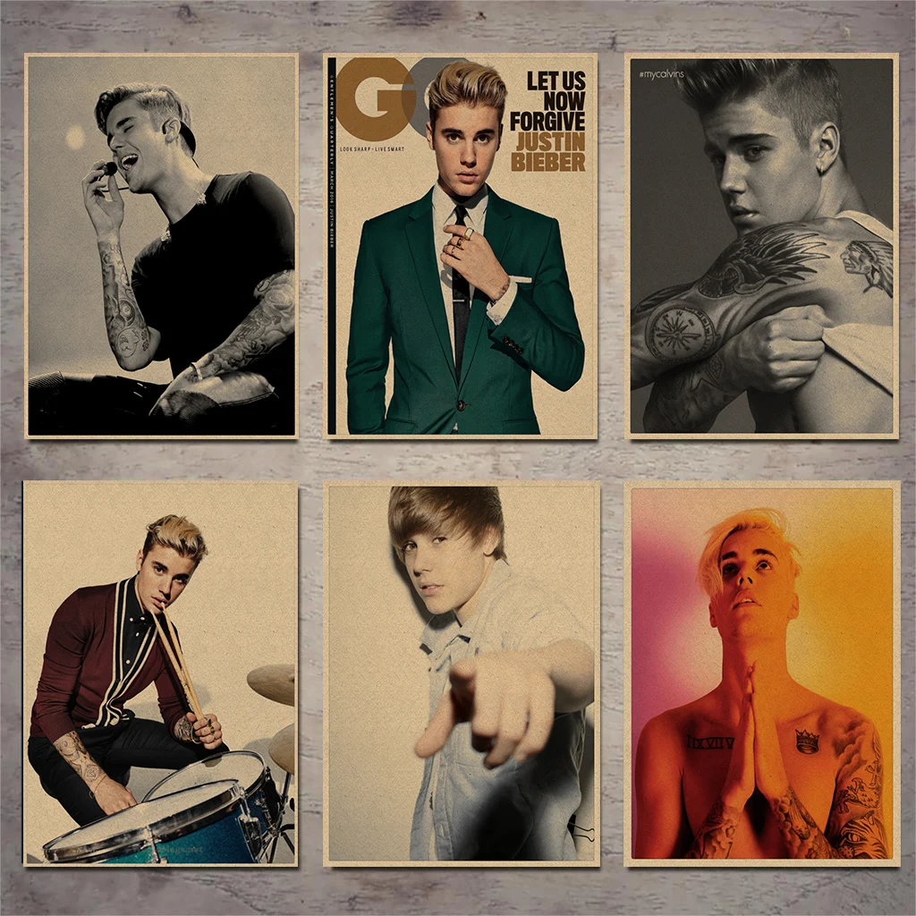 Hot Entertainment Star Justin Bieber Style/singer/music poster/kraft paper/bar poster/Retro Poster/decorative painting
Hot Entertainment Star Justin Bieber Style/singer/music poster/kraft paper/bar poster/Retro Poster/decorative painting
