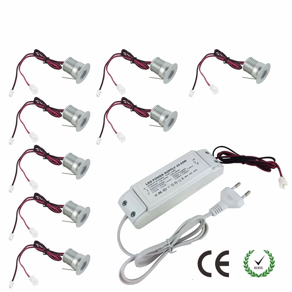 3w Led Spotlight 30mm Cutout Recessed Downlight 25D Cabinets Show Case Lighting AC85-277V Input Dimmable 9pcs/set
3w Led Spotlight 30mm Cutout Recessed Downlight 25D Cabinets Show Case Lighting AC85-277V Input Dimmable 9pcs/set