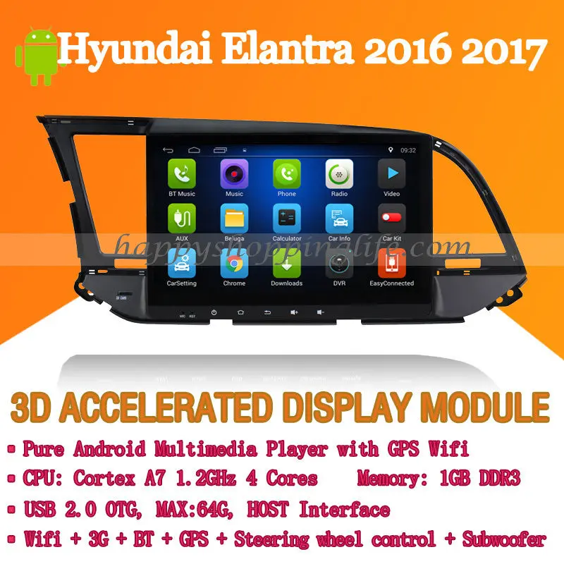10 1 "Android 7 автомобильный мультимедийный плеер для hyundai Elantra 2016 2017 DVD Авто Радио