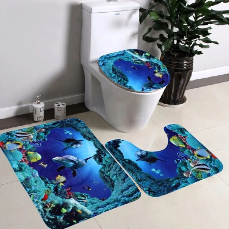 New 3 pieces/set Ocean Underwater World Dolphin Carpet Toilet Mat for Three Sets of Bath Mat
New 3 pieces/set Ocean Underwater World Dolphin Carpet Toilet Mat for Three Sets of Bath Mat