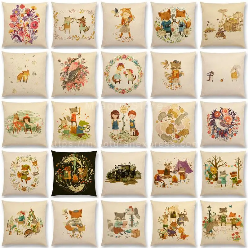 New Forest Animals Happy Daily Life Squirrel Fox Deer Good Friends Party Fairy Cartoon Tales Cushion Cover Sofa Pillow Case
New Forest Animals Happy Daily Life Squirrel Fox Deer Good Friends Party Fairy Cartoon Tales Cushion Cover Sofa Pillow Case