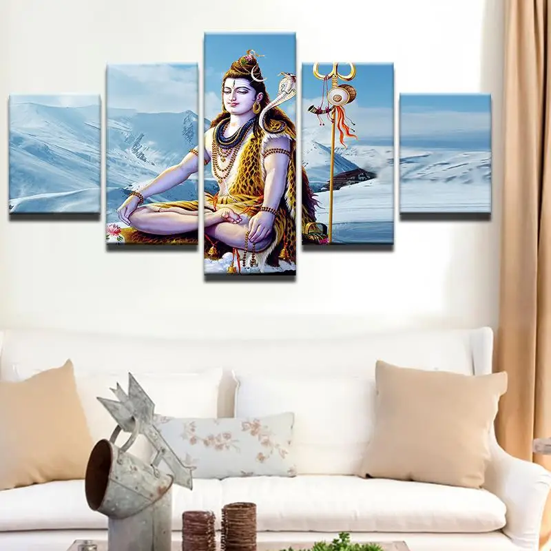 5 шт. холст Картины Бог Индия Шива печатать фотографии home decor оформлена стены