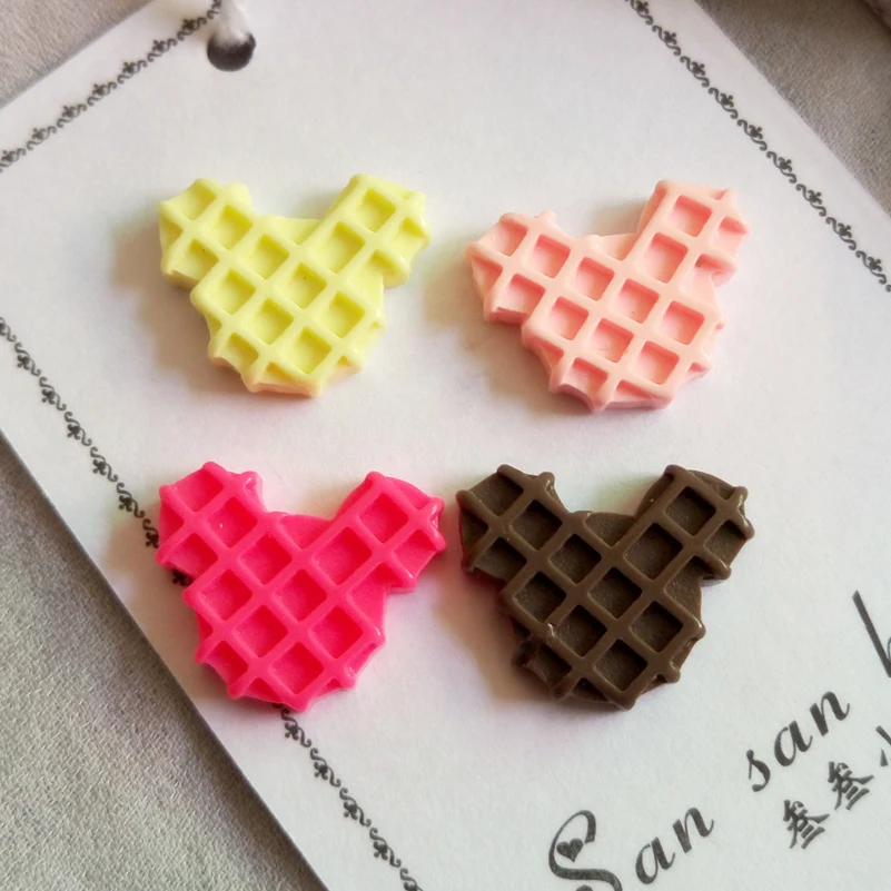 20 шт Kawaii Flatback кабошоны из смолы имитация пищи Микки в форме уха печенья печенье