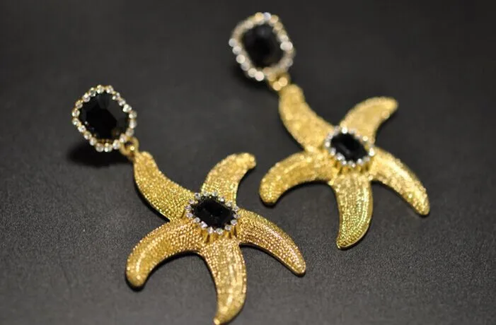 Fashion Trendy Rhinestone Crystal Golden Starfish Earring Earstud Jewelry Drop Earrings Wedding Gift
Fashion Trendy Rhinestone Crystal Golden Starfish Earring Earstud Jewelry Drop Earrings Wedding Gift