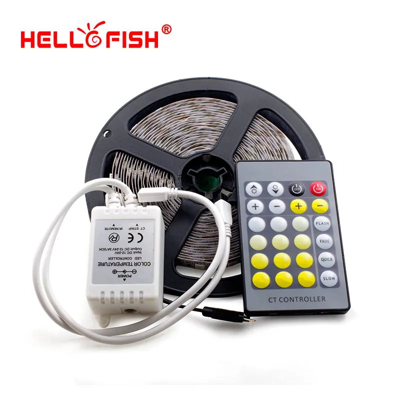 Hello Fish 5m 300 LED 5050 LED Strip light DC 12V White & Warm White Double Color LED Tape + 24 Keys W & Warm White Controller
Hello Fish 5m 300 LED 5050 LED Strip light DC 12V White & Warm White Double Color LED Tape + 24 Keys W & Warm White Controller