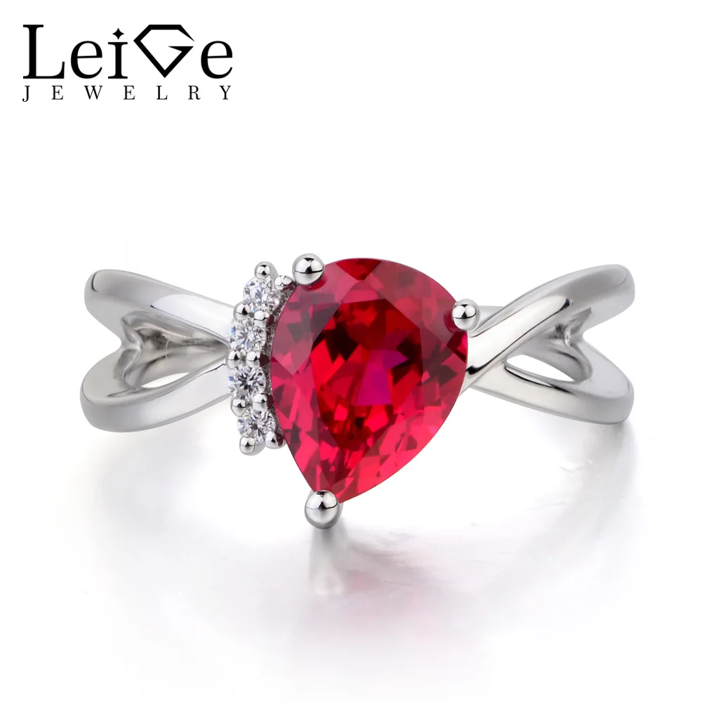 Leige Jewelry Ruby Ring Engagement Ring July Birthstone Pear Cut Red Gemstone 925 Sterling Silver Ring Lovely Gifts for Girls
Leige Jewelry Ruby Ring Engagement Ring July Birthstone Pear Cut Red Gemstone 925 Sterling Silver Ring Lovely Gifts for Girls