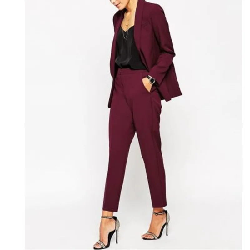 silk lady suit Women Pant Suits Women Burgundy Ladies Formal Custom Made Jacket + Pants Suits New Arrivals
silk lady suit Women Pant Suits Women Burgundy Ladies Formal Custom Made Jacket + Pants Suits New Arrivals