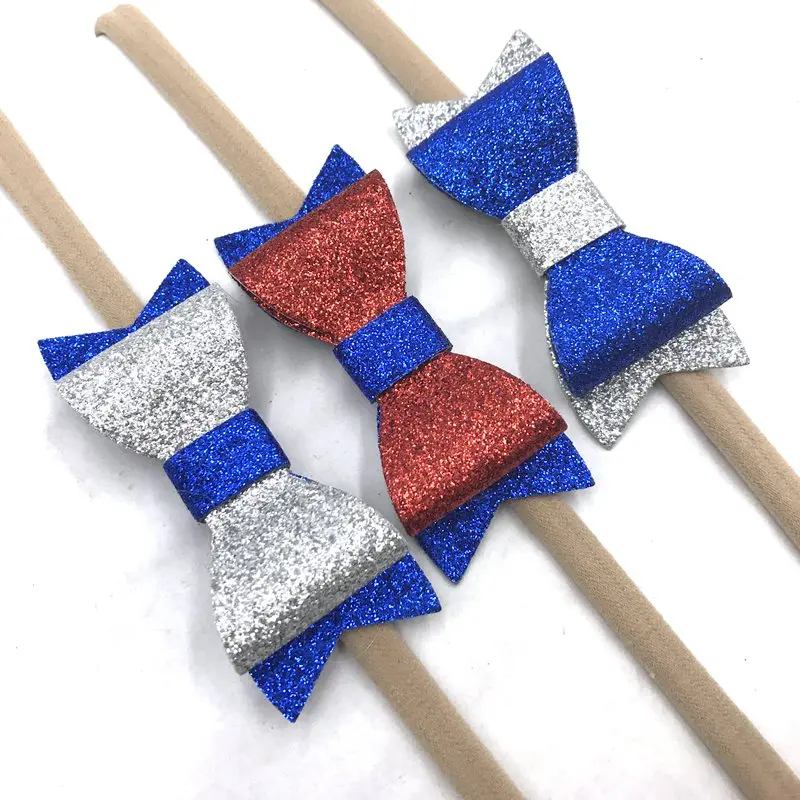 6pcs/lot NEW 4th of July Festival Glitter Leather Bow With Nylon Elastic Headband Leather Hair Bow Hair accessories Headwear
6pcs/lot NEW 4th of July Festival Glitter Leather Bow With Nylon Elastic Headband Leather Hair Bow Hair accessories Headwear